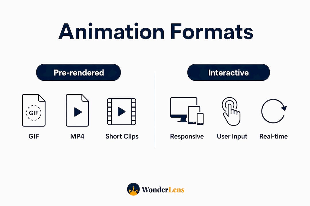 Infographic comparing unicorn animation types