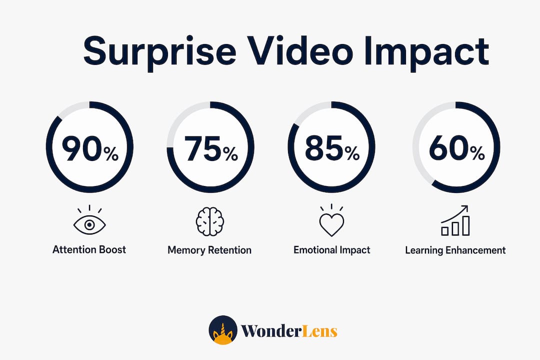 Infographic showing benefits of digital surprise videos