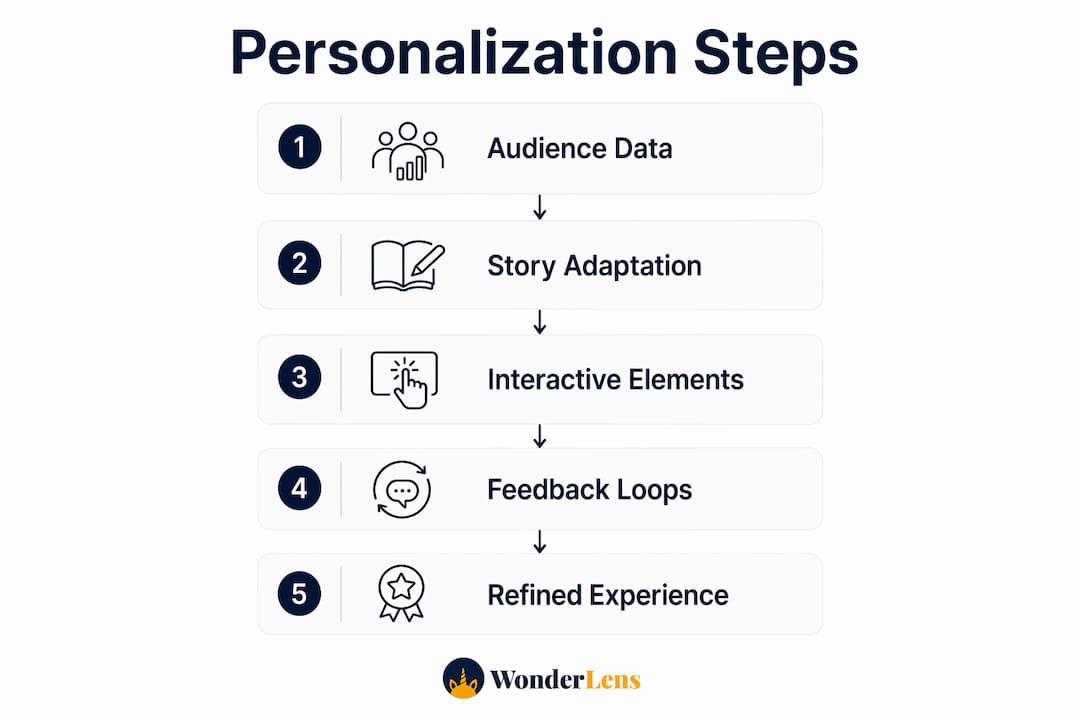 Infographic showing steps of personalized seasonal storytelling