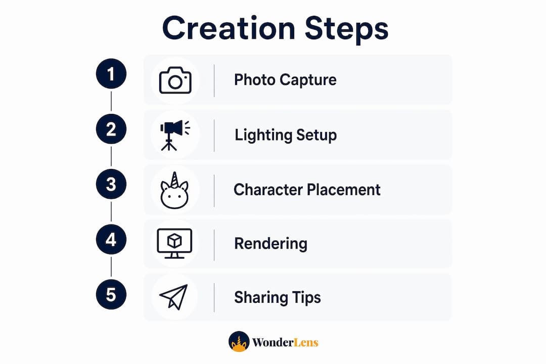 Infographic showing steps to create cinematic family videos