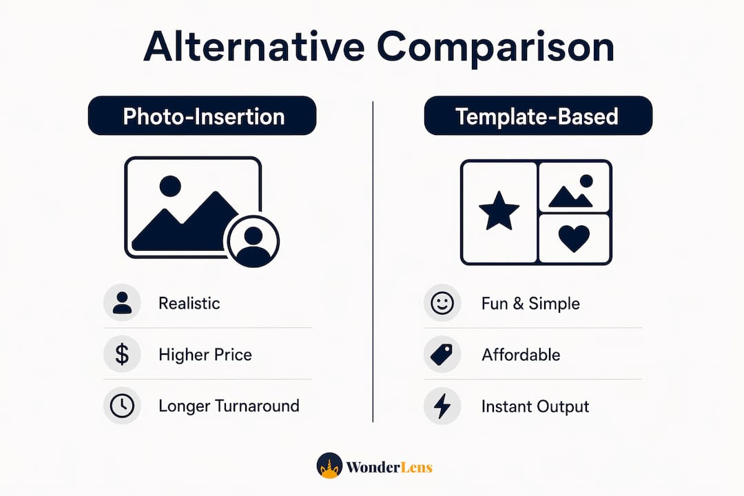 Infographic showing comparison of AI video tool alternatives for parents