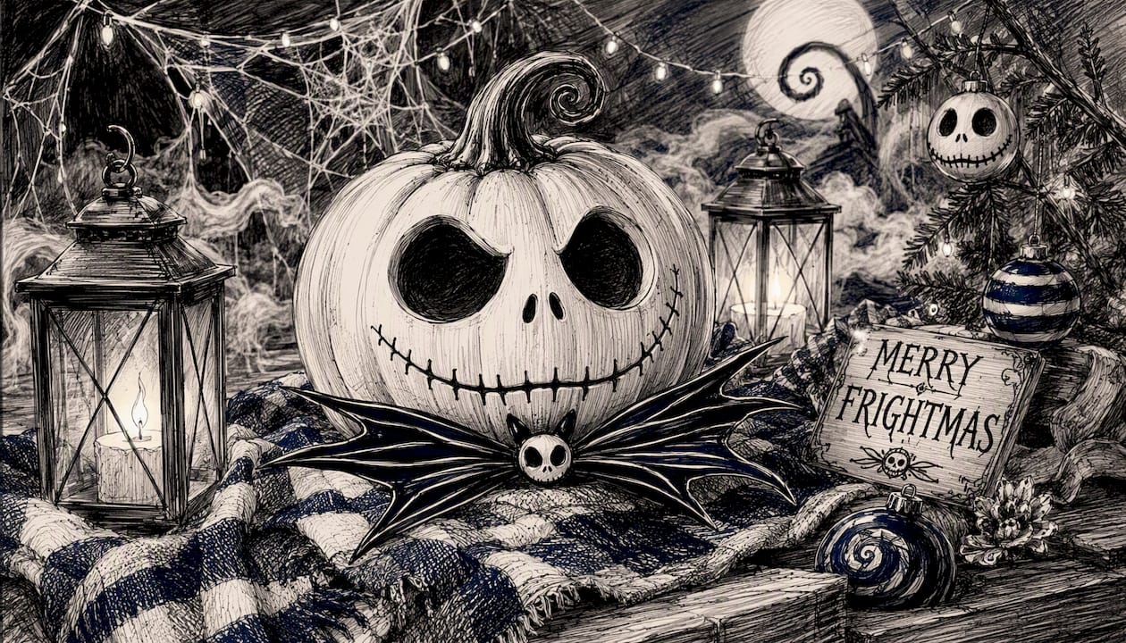 Halloween-Christmas themed pumpkin decoration