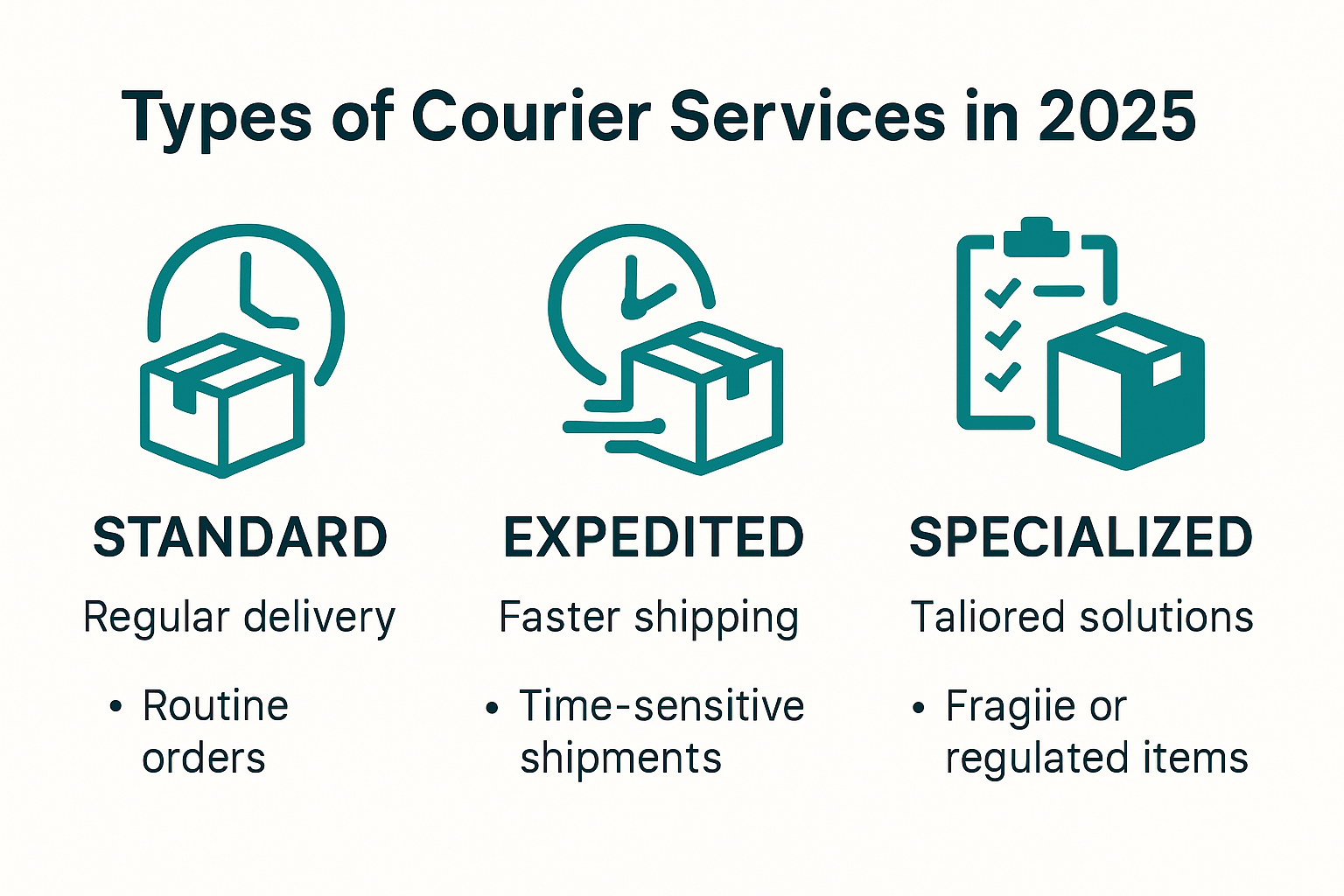 Comparative infographic: types of courier services explained