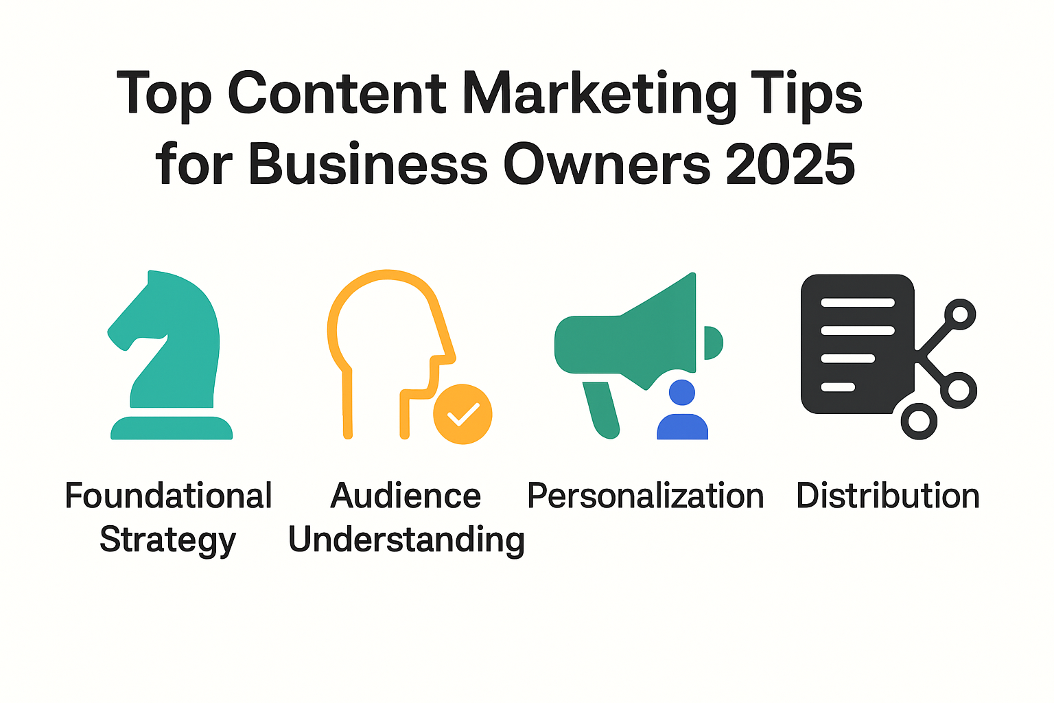 Infographic summarizing top content marketing tips for business owners