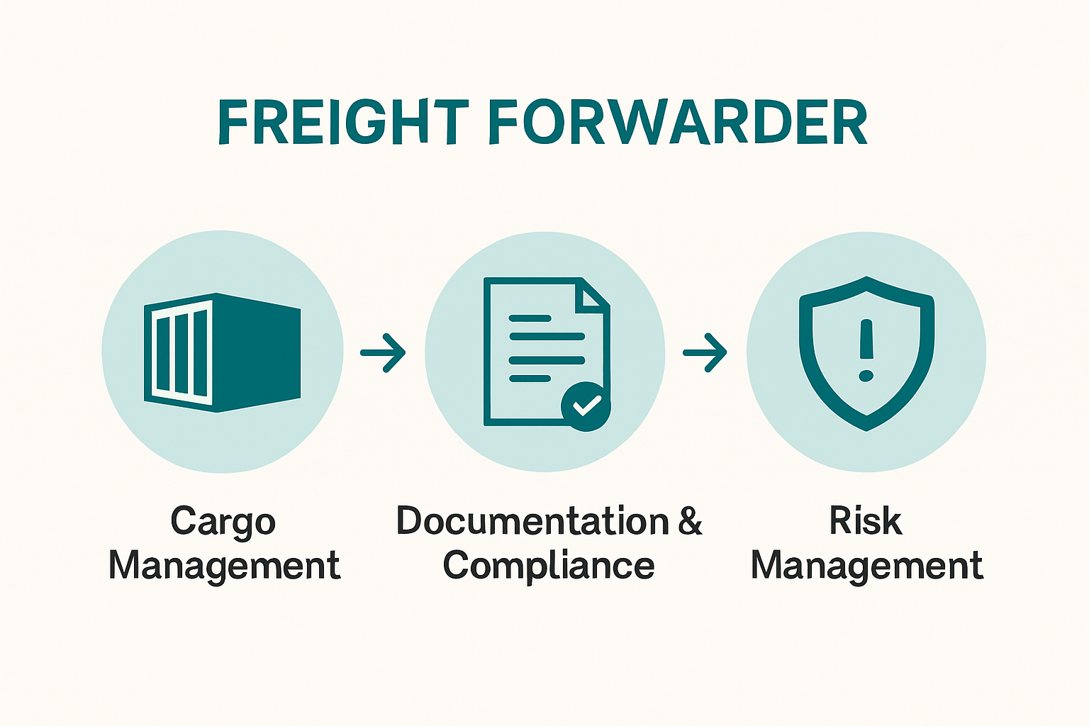 Infographic showing key freight forwarder responsibilities and process flow