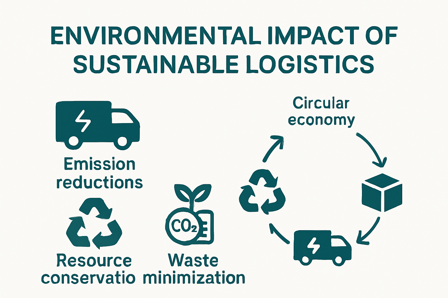 Visual summary of environmental benefits from sustainable logistics solutions