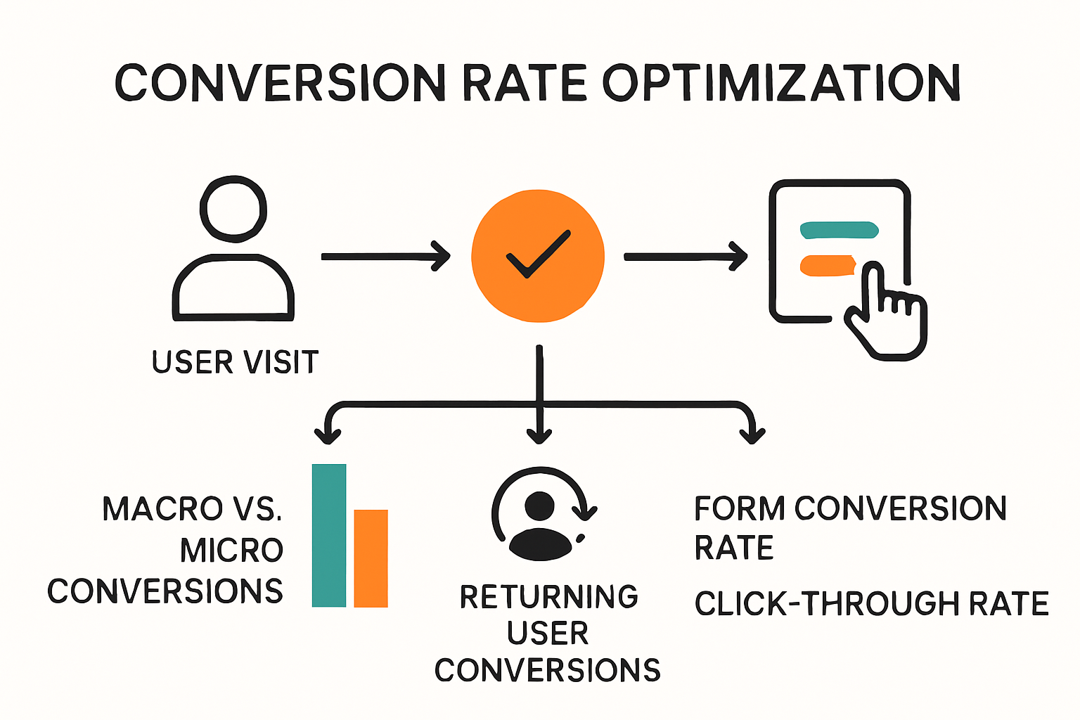 Infographic showing CRO performance metrics and conversion process