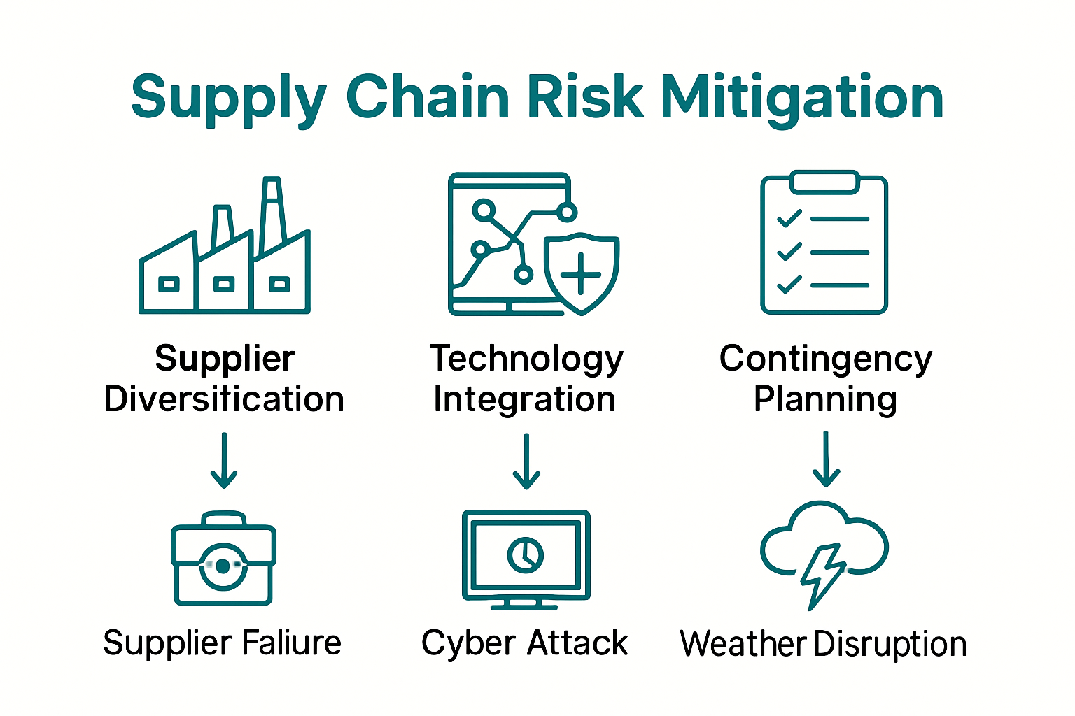 Infographic showing strategies to reduce global supply chain risks