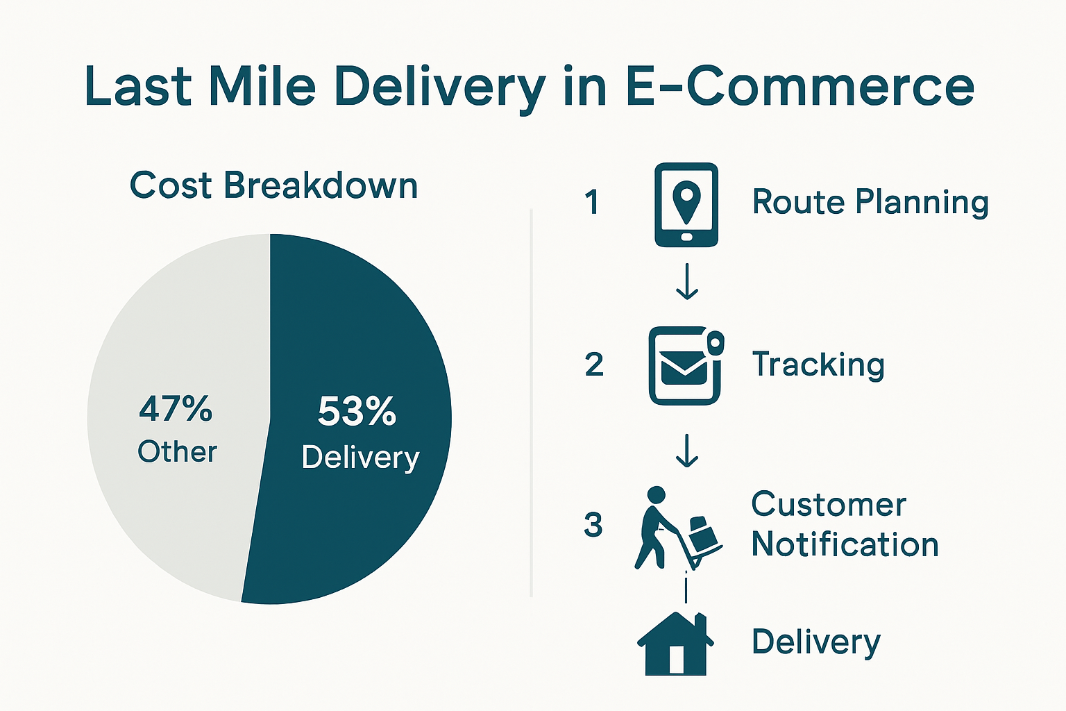 Infographic showing last mile delivery cost breakdown and process flow
