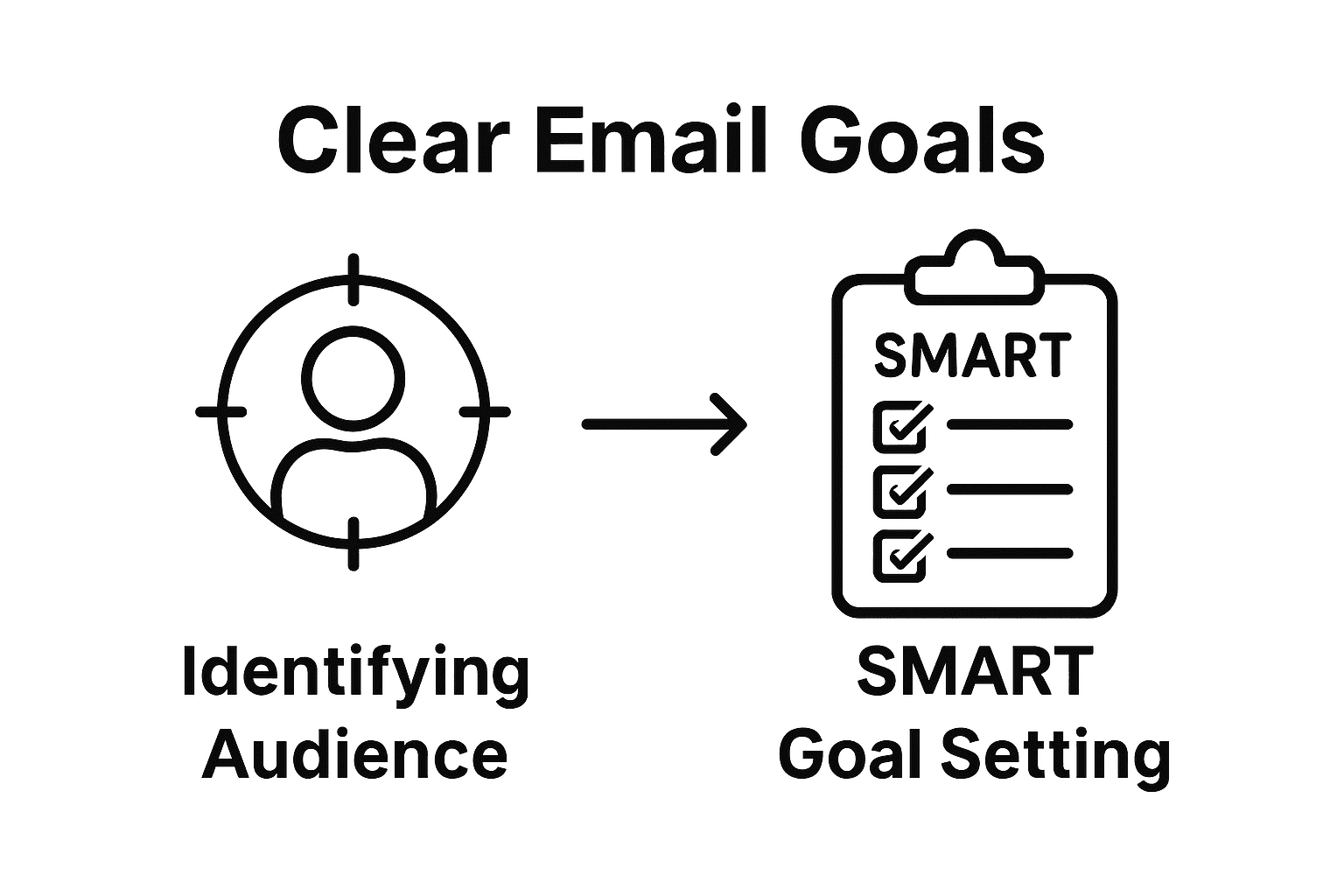 infographic showing audience identification leading to SMART goal setting