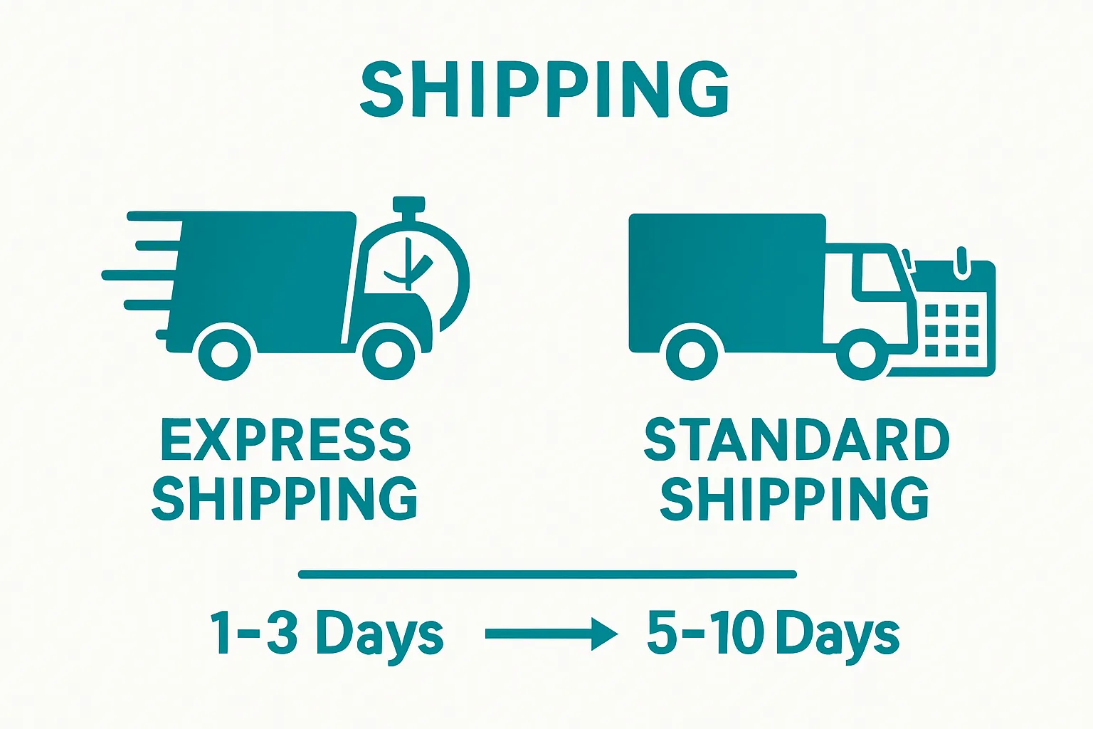 Visual comparison of express and standard shipping speeds