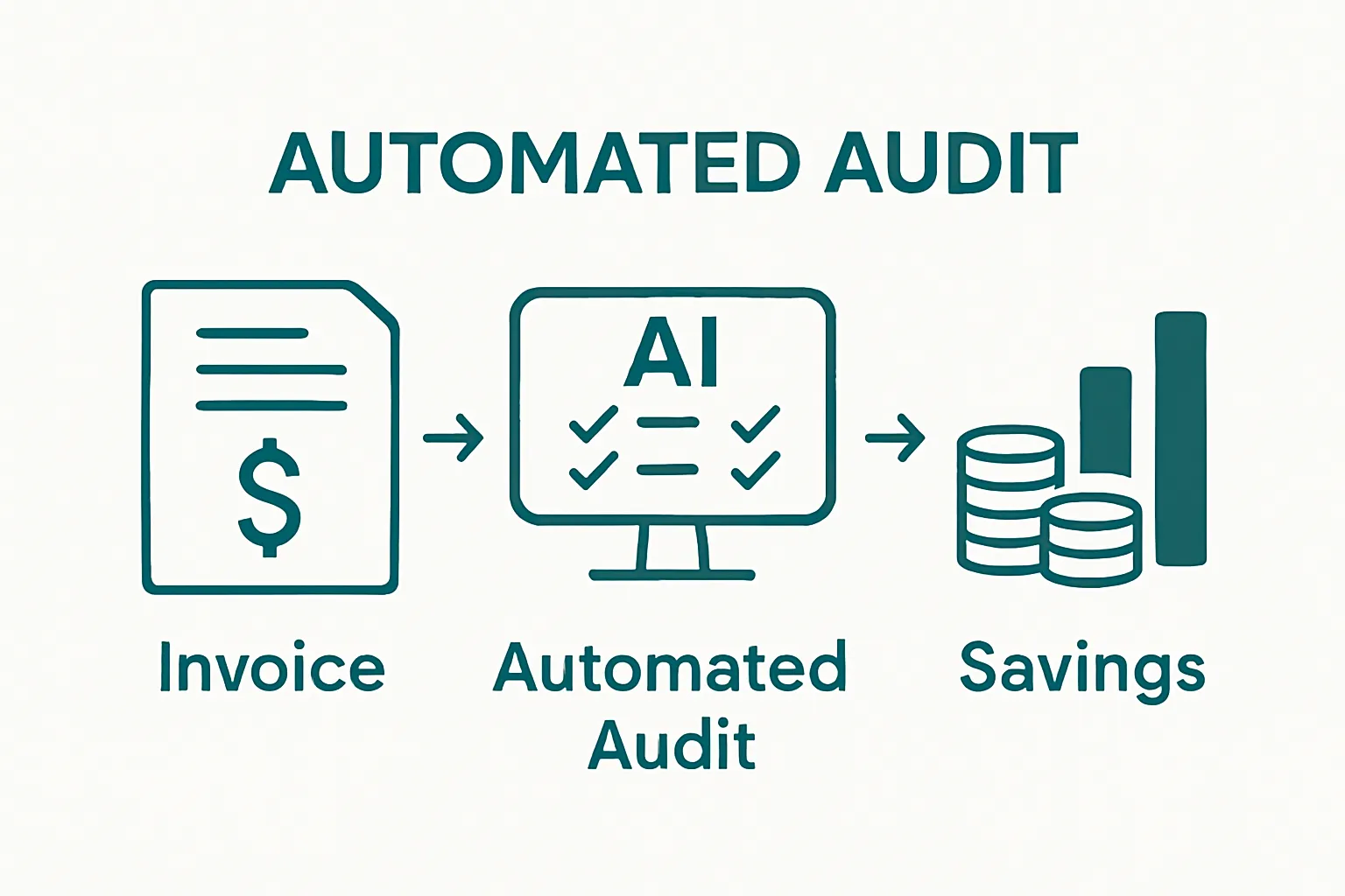 Infographic showing invoice audit leading to logistics cost savings