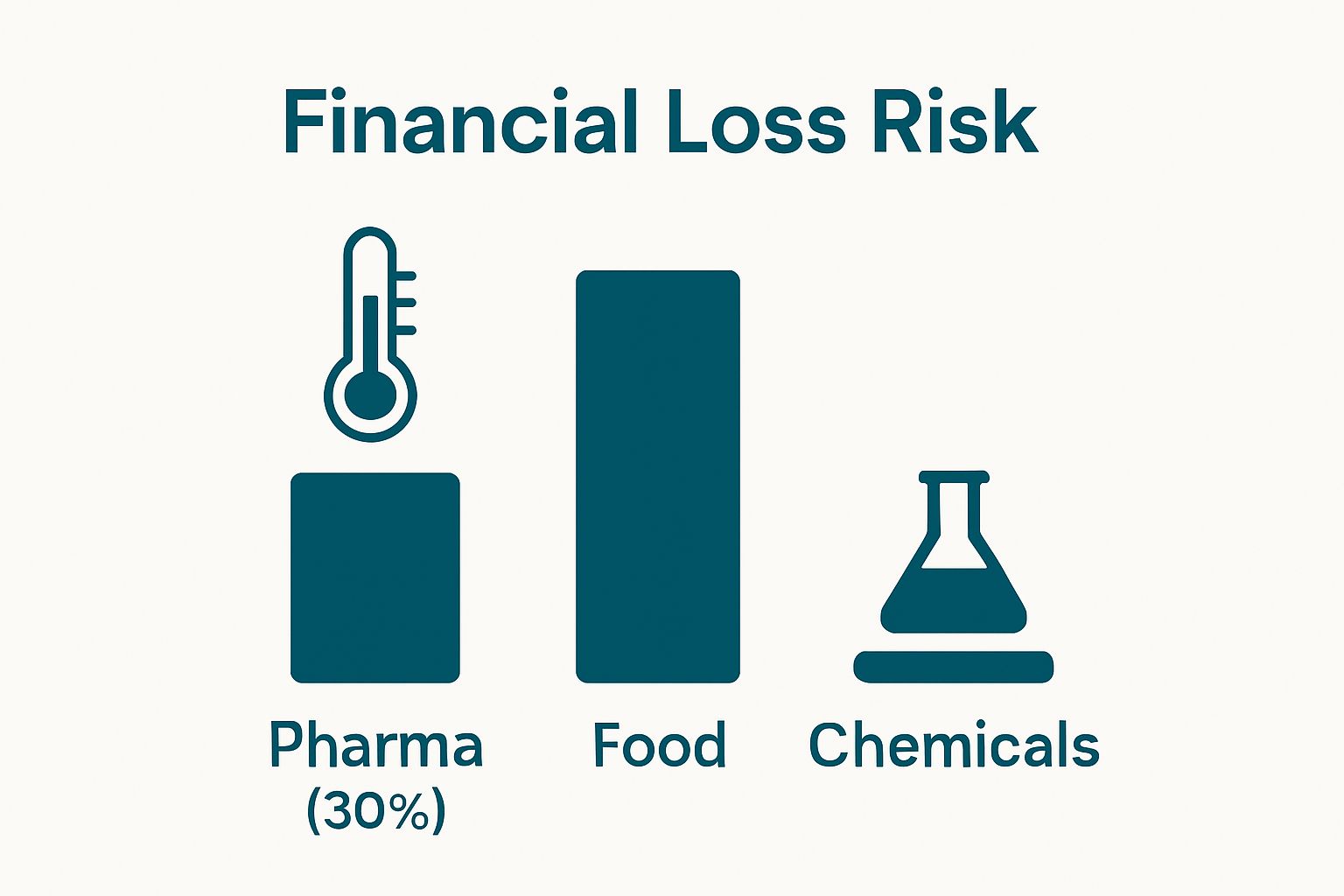 Bar graph comparing temperature sensitive loss risk by industry
