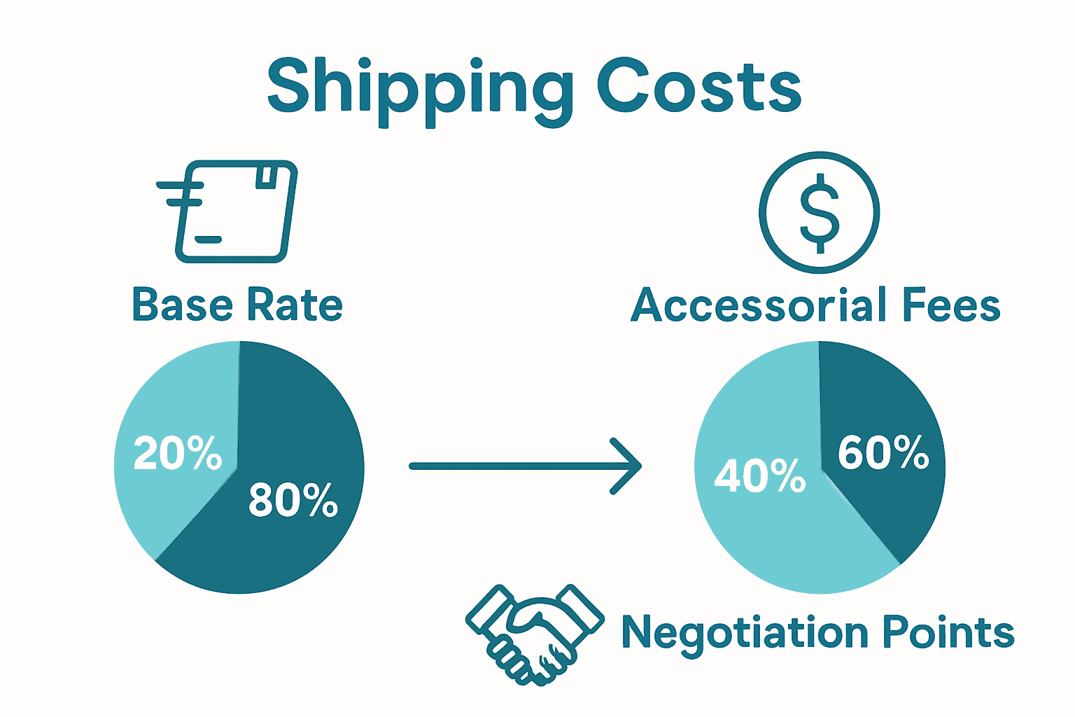 Infographic showing breakdown of shipping costs with accessorial fees.