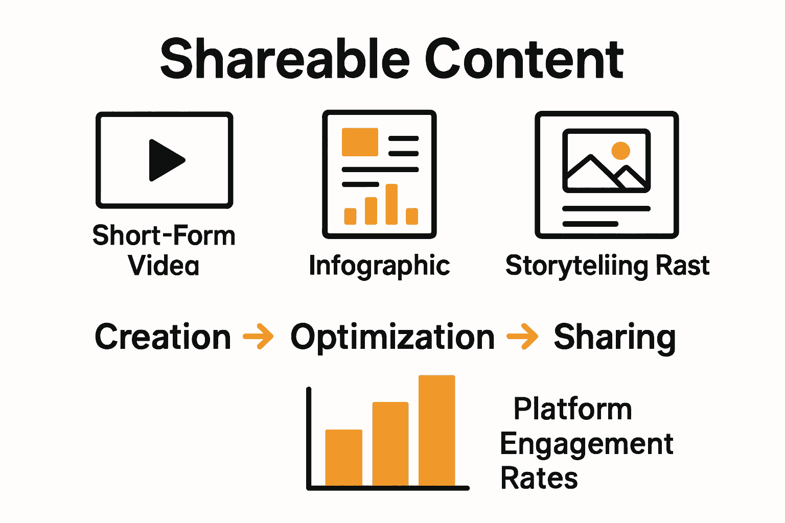 Infographic comparing main shareable content formats and their strengths