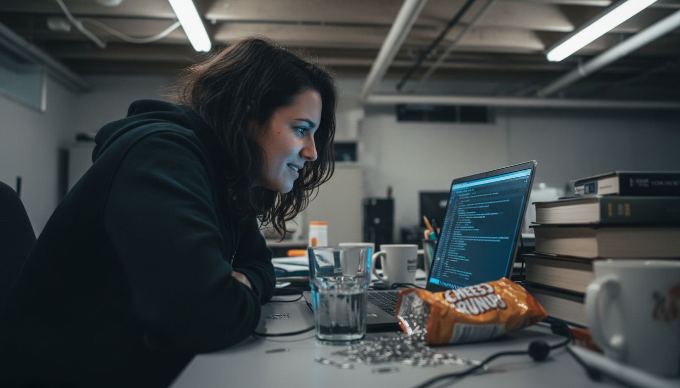 Programmer working on code minification