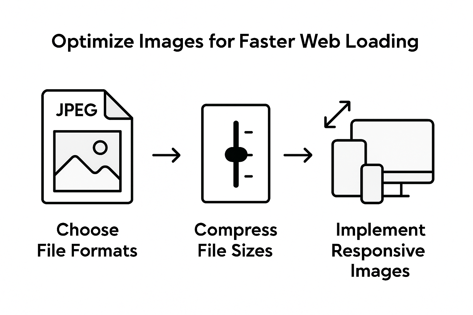 Infographic showing image optimization steps