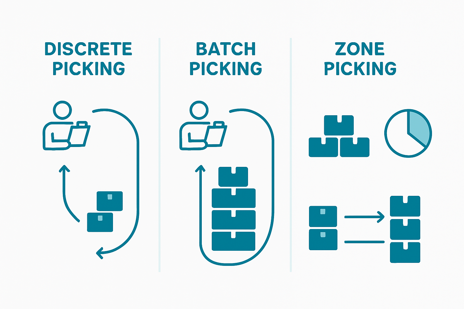 Infographic comparing warehouse picking methods