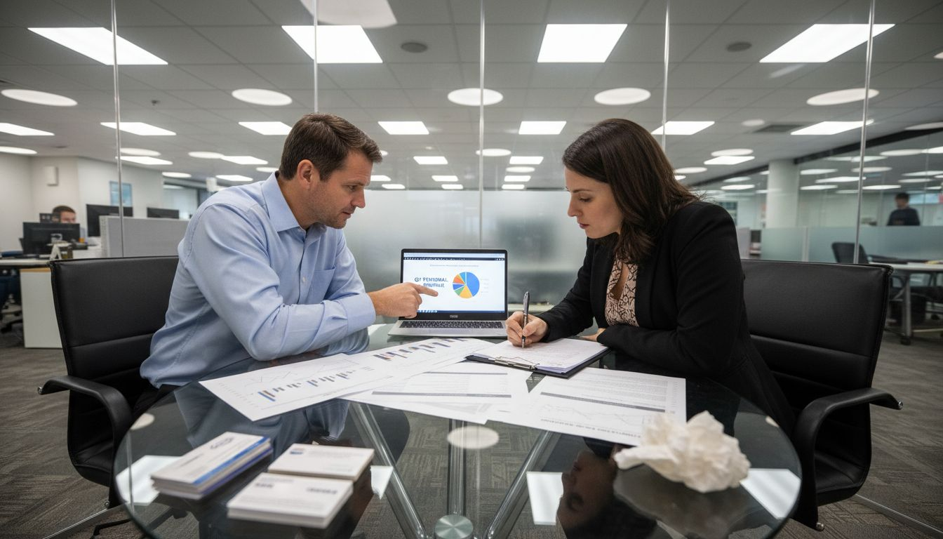 Marketers discussing affiliate partnership details