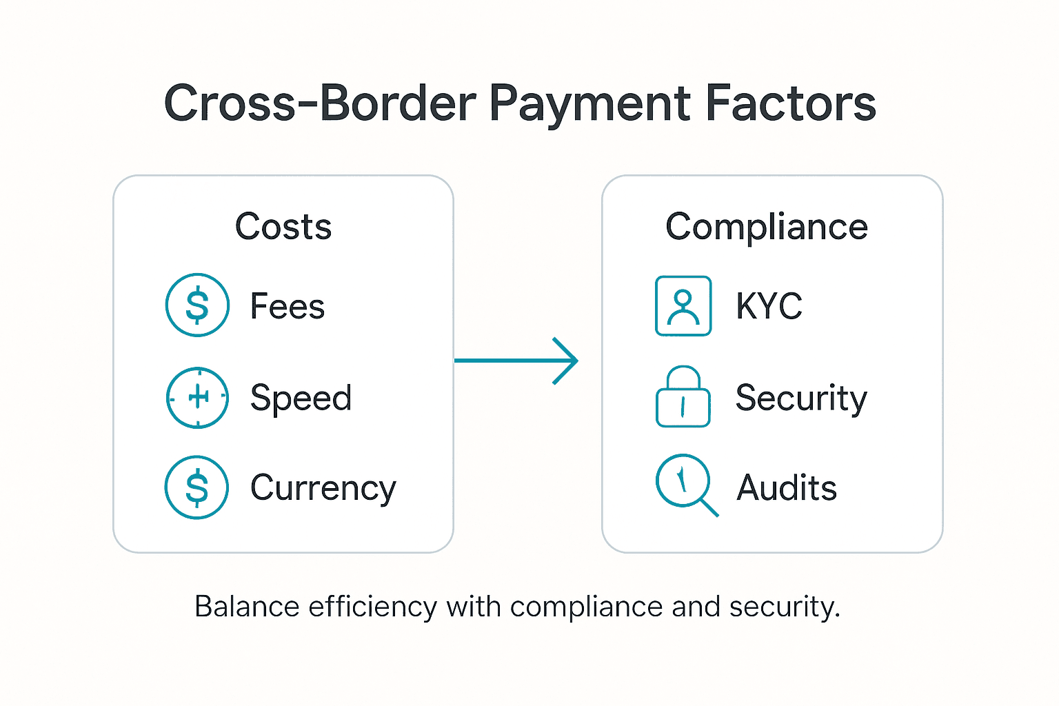 Infographic showing international payments cost and compliance