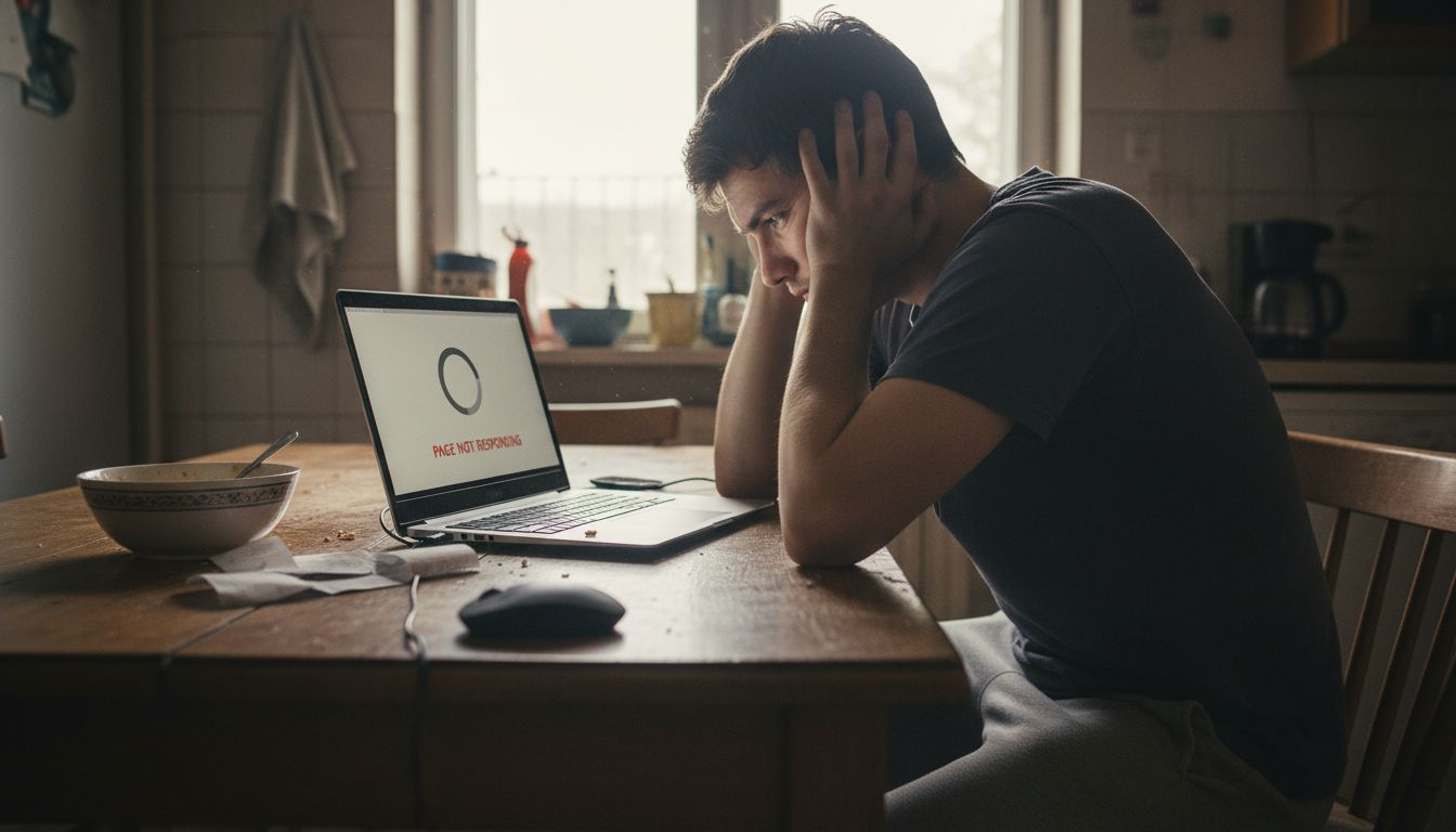 User frustrated by slow website loading