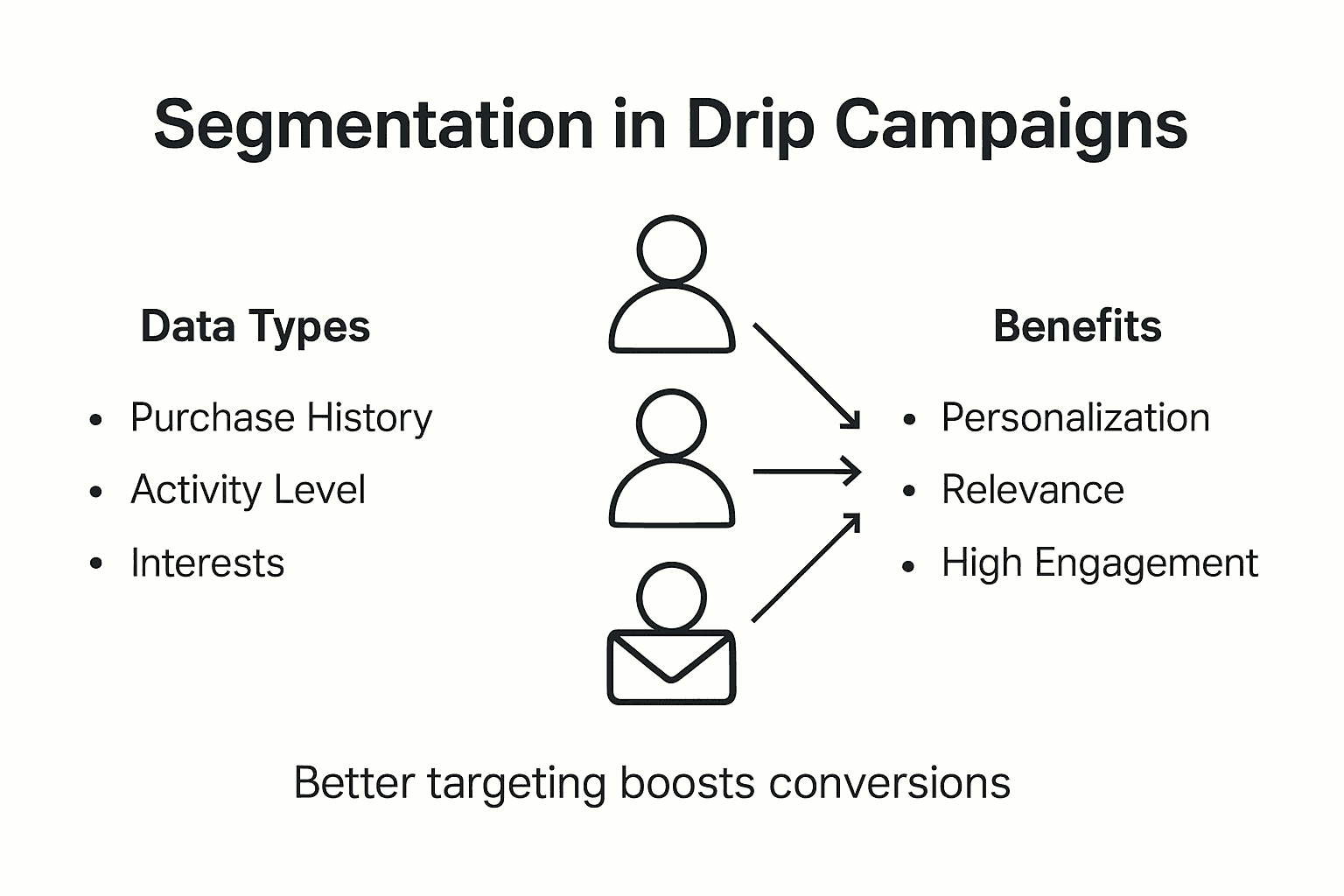 Infographic about drip campaign segmentation