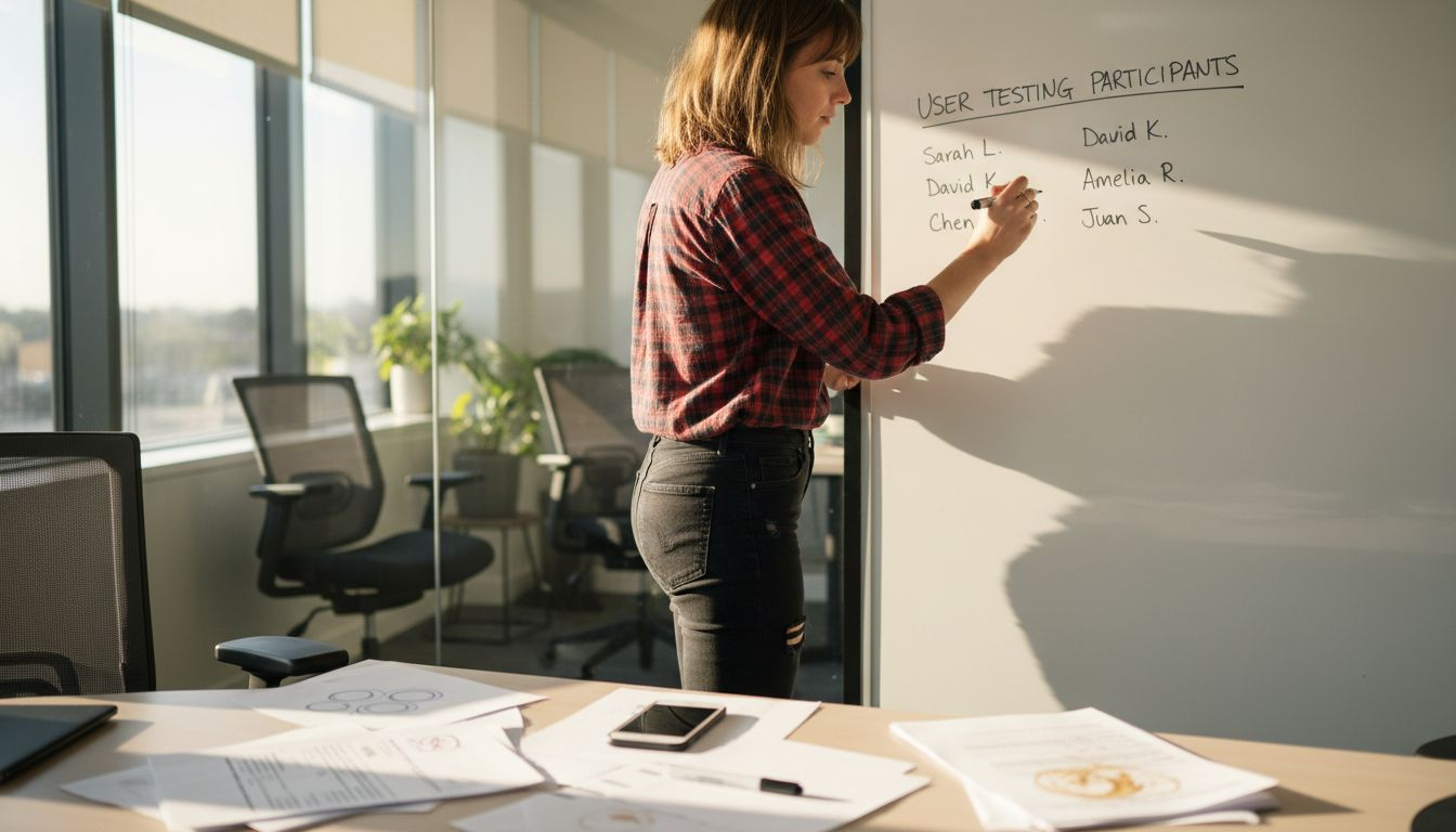 Manager organizing user recruitment for testing