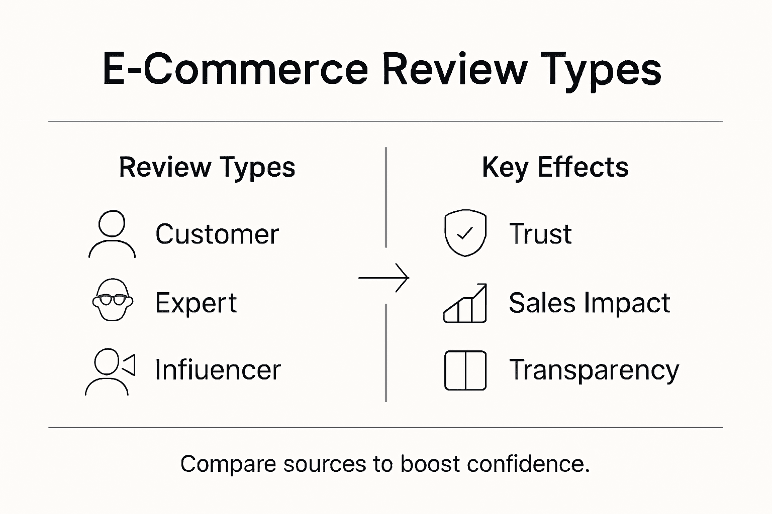 Infographic showing types of e-commerce reviews