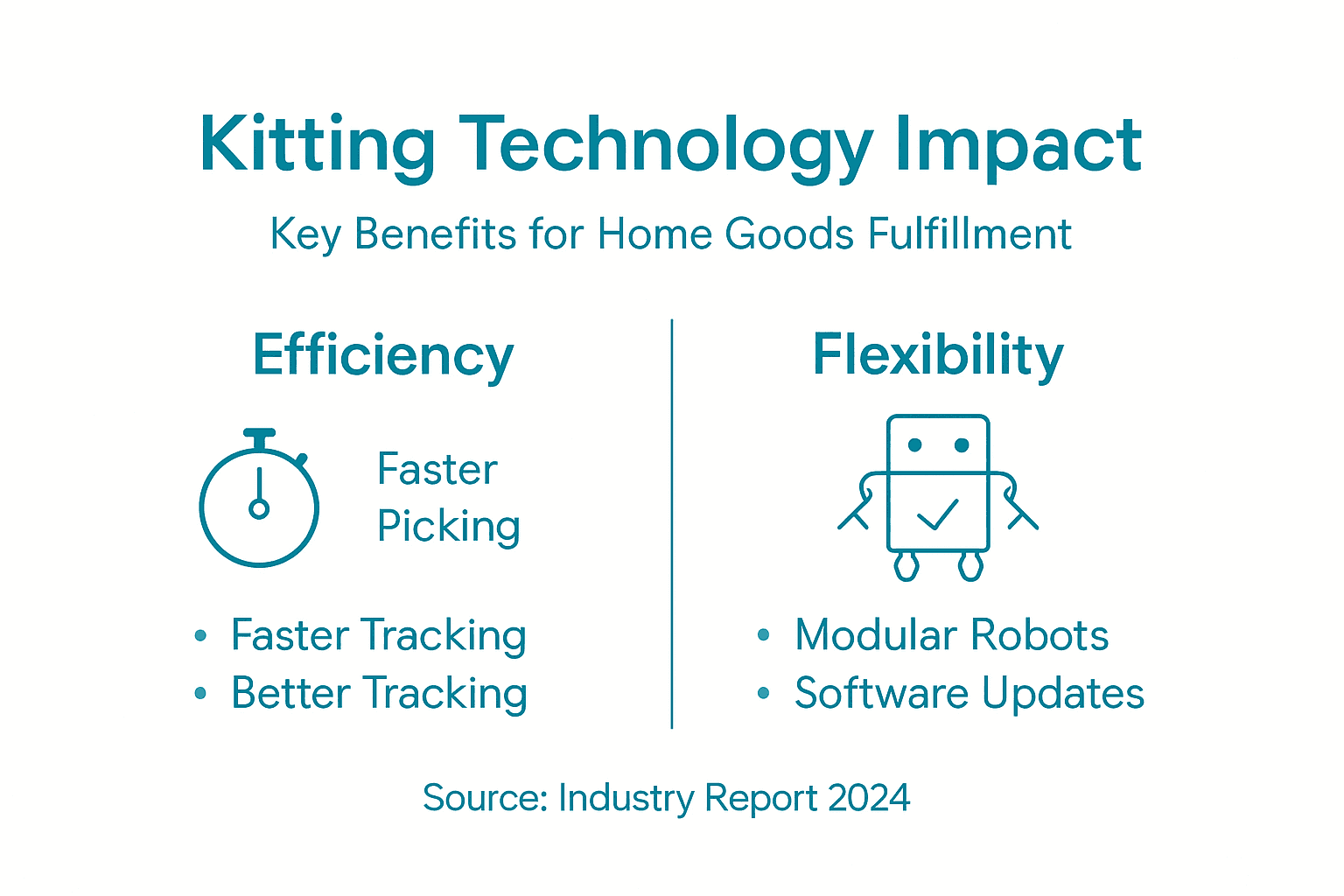 Infographic of technology benefits in kitting