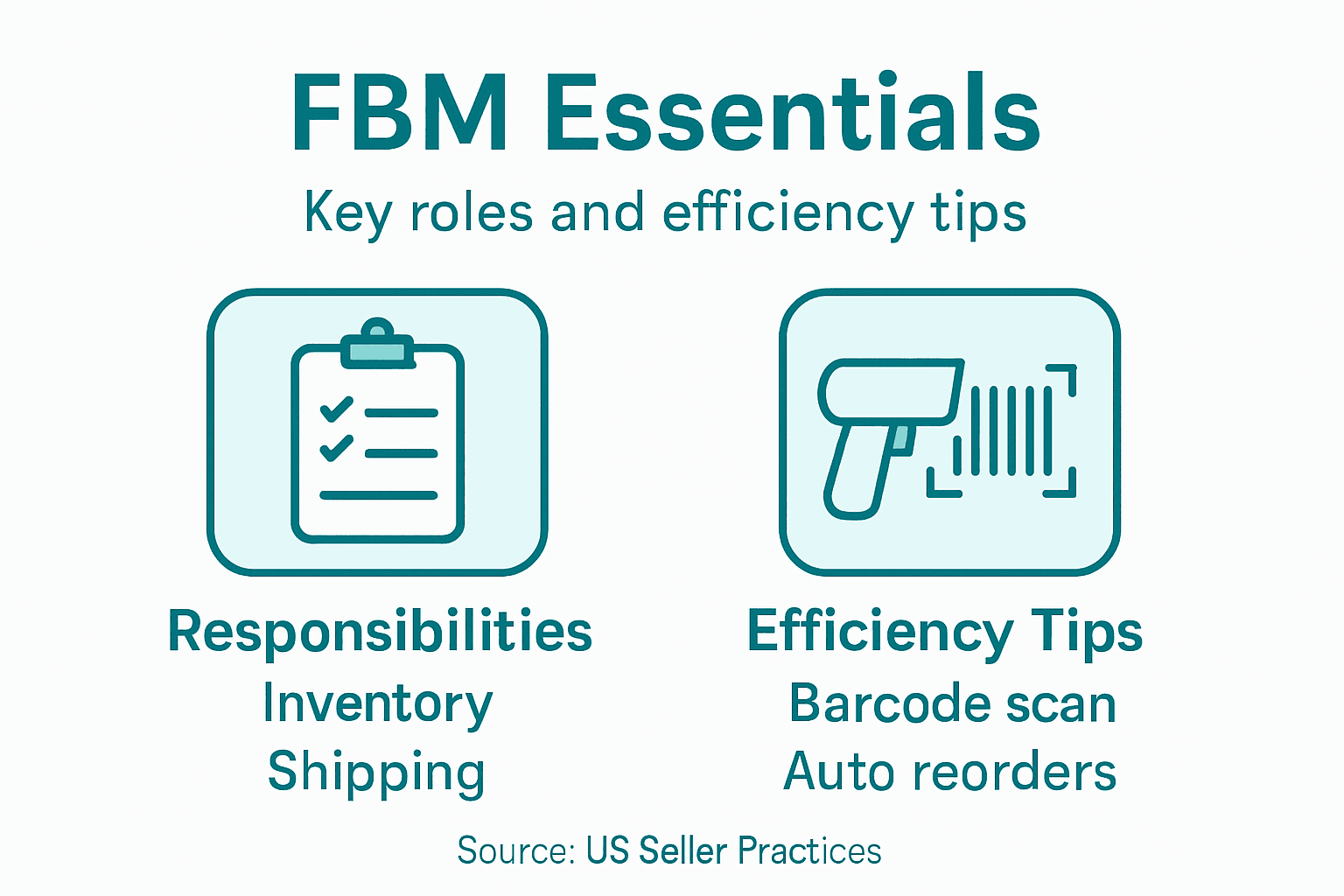 Infographic showing FBM roles and efficiency tips