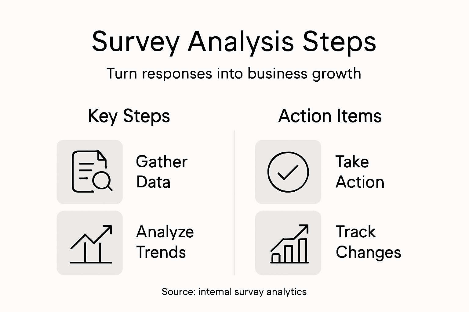 Infographic outlining survey analysis steps