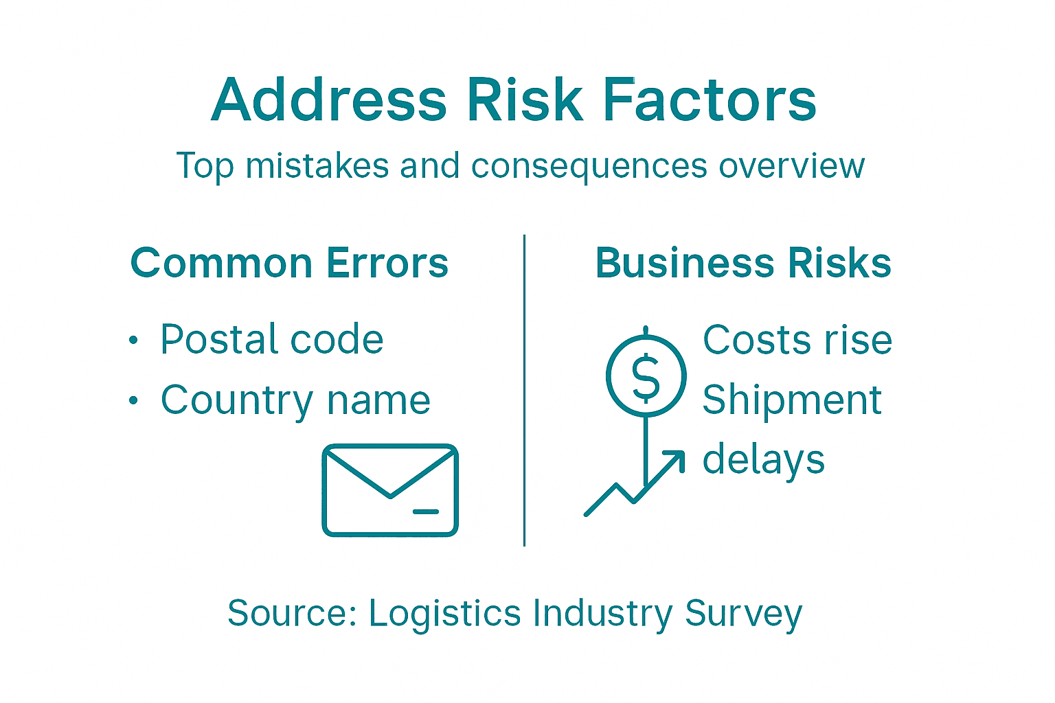 Infographic showing address risks and common errors