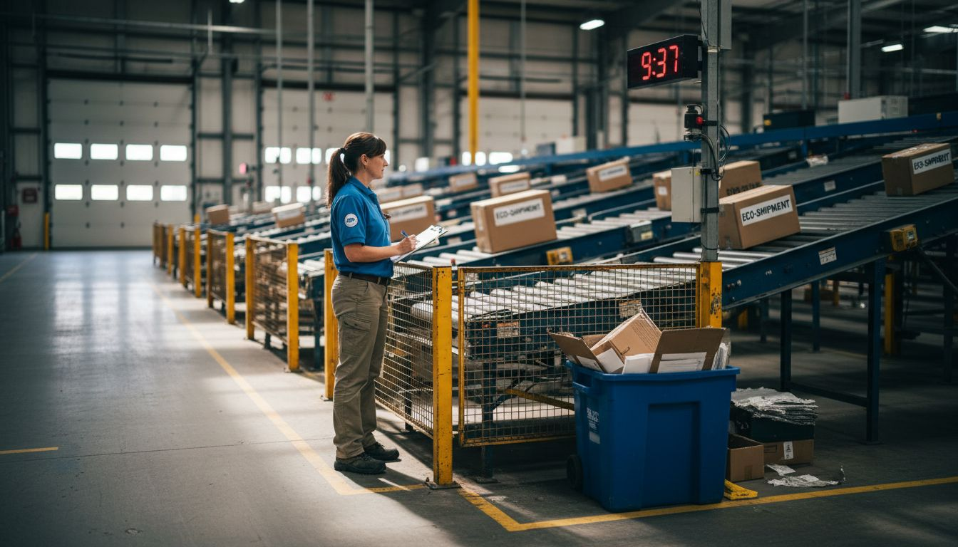 Supervisor overseeing automated eco logistics