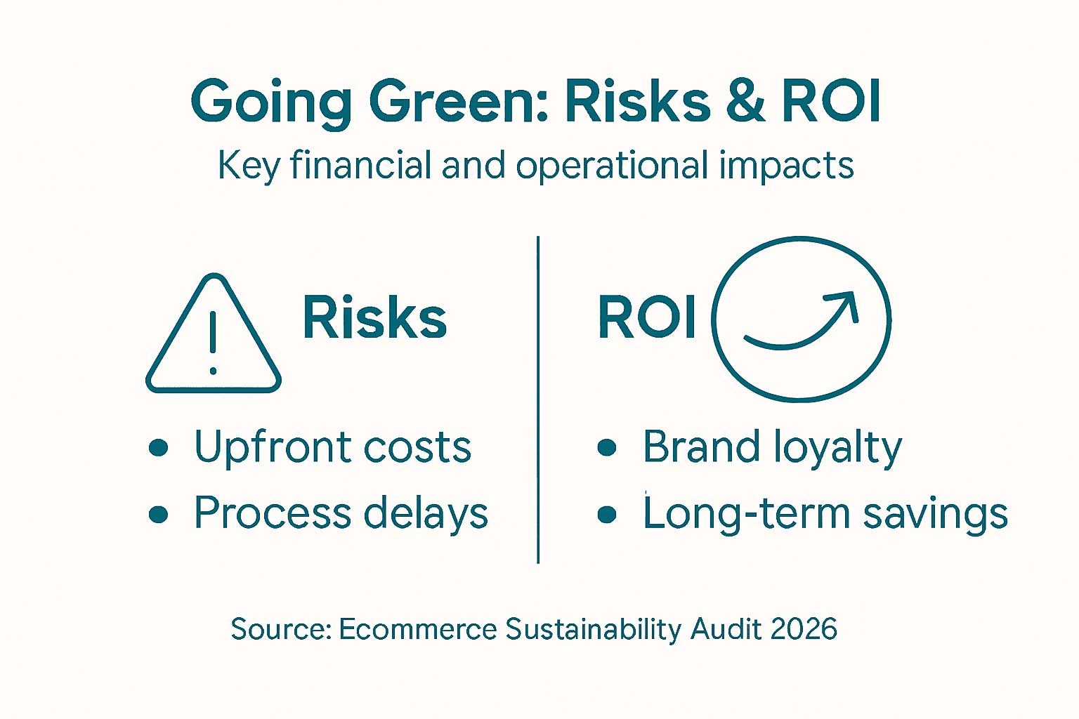 Infographic outlining risks and ROI for sustainability