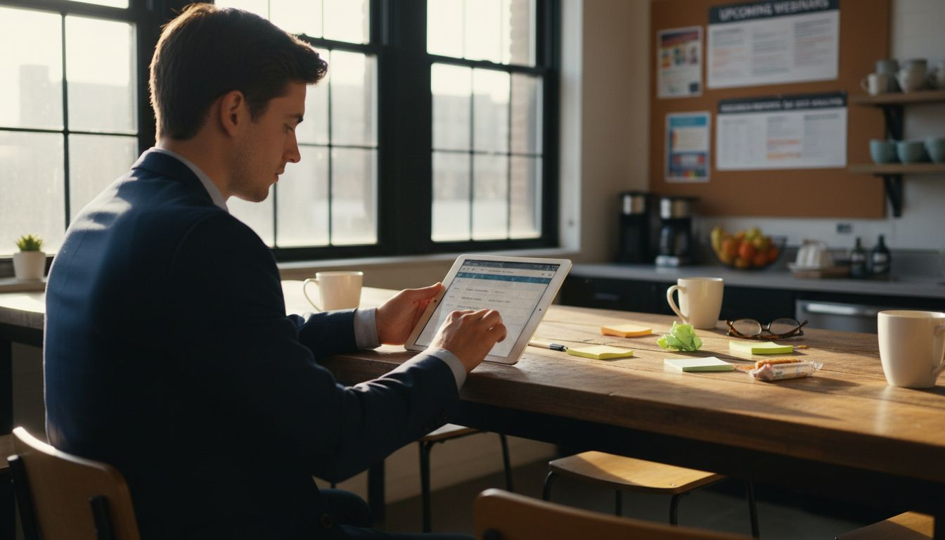 Person entering information in online form