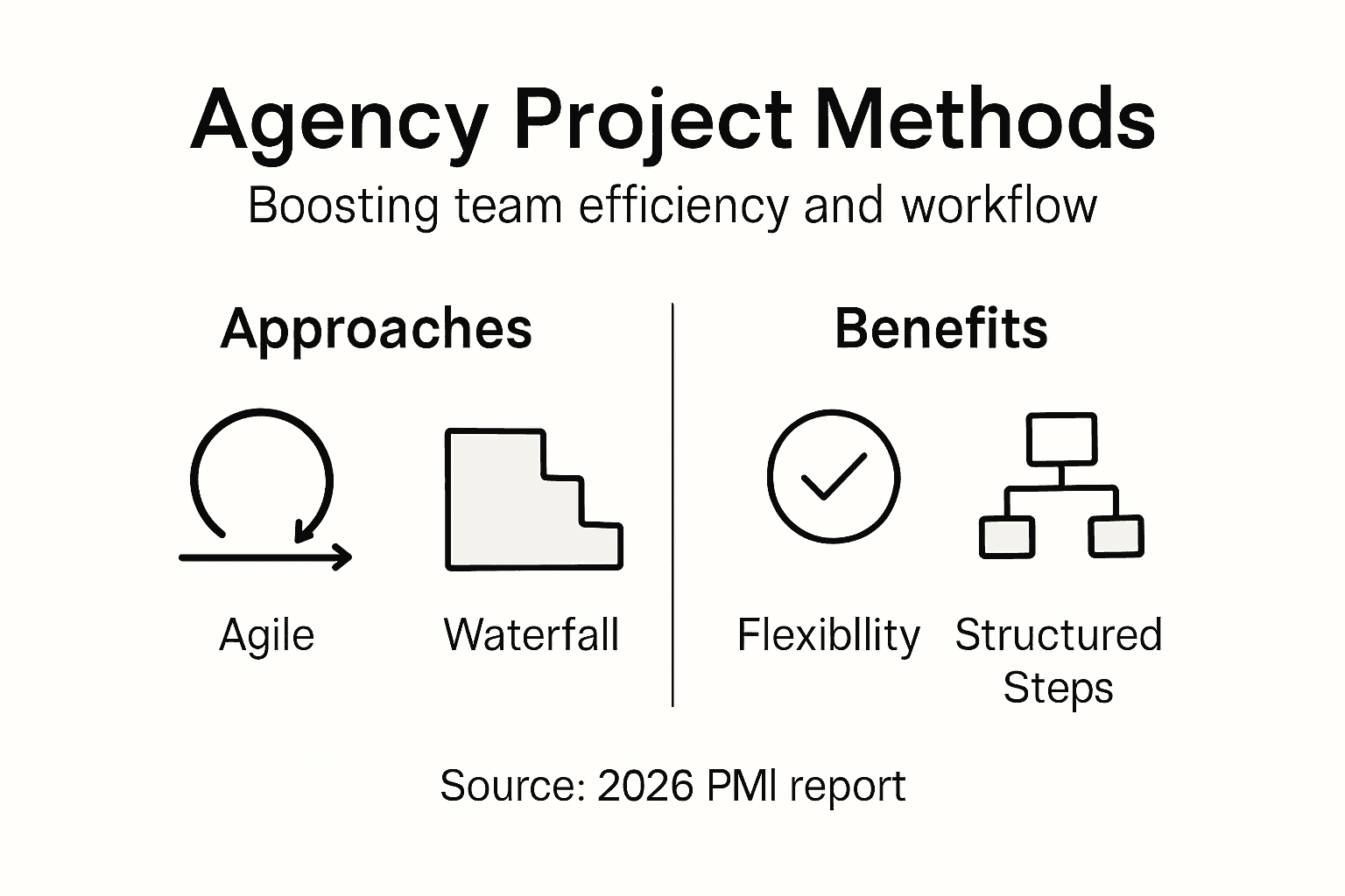 Infographic showing agency project methods and benefits