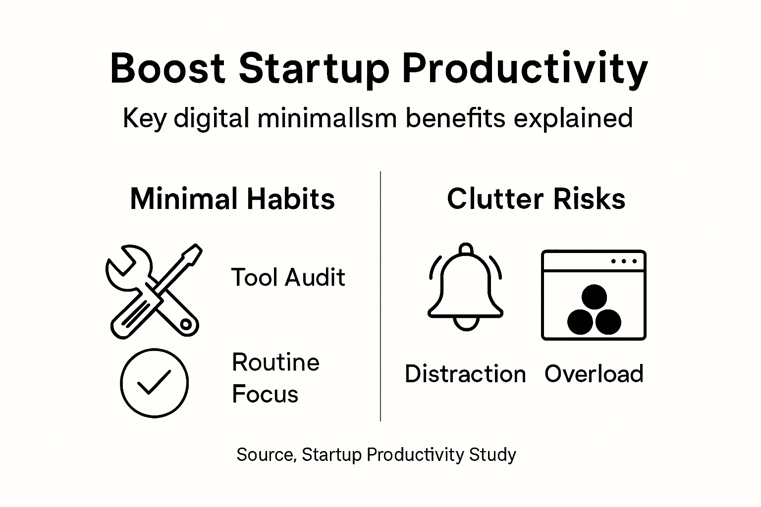 Infographic with digital minimalism key benefits