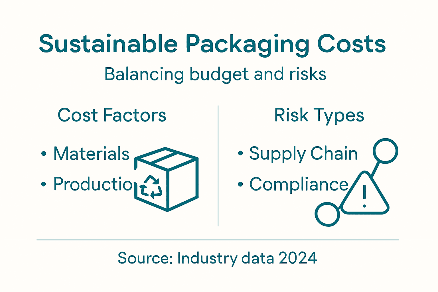 Infographic showing sustainable packaging costs and risks
