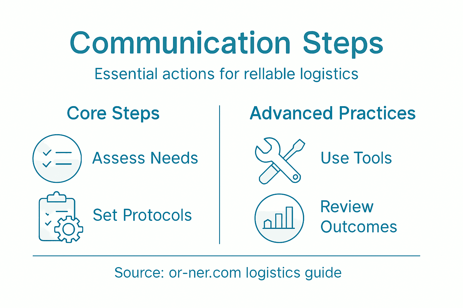 Infographic with supply chain communication steps