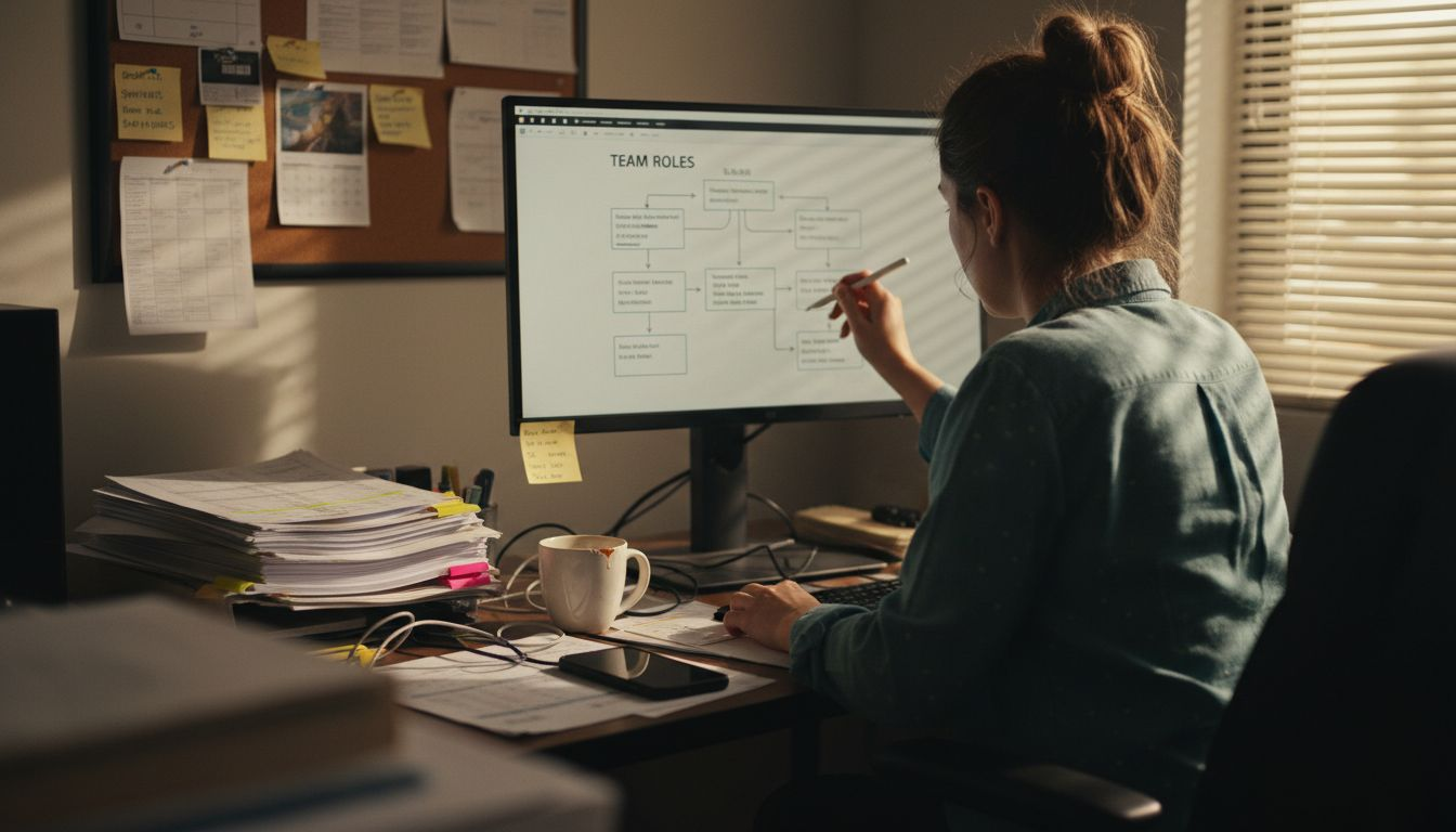 Coordinator revises logistics team role diagram