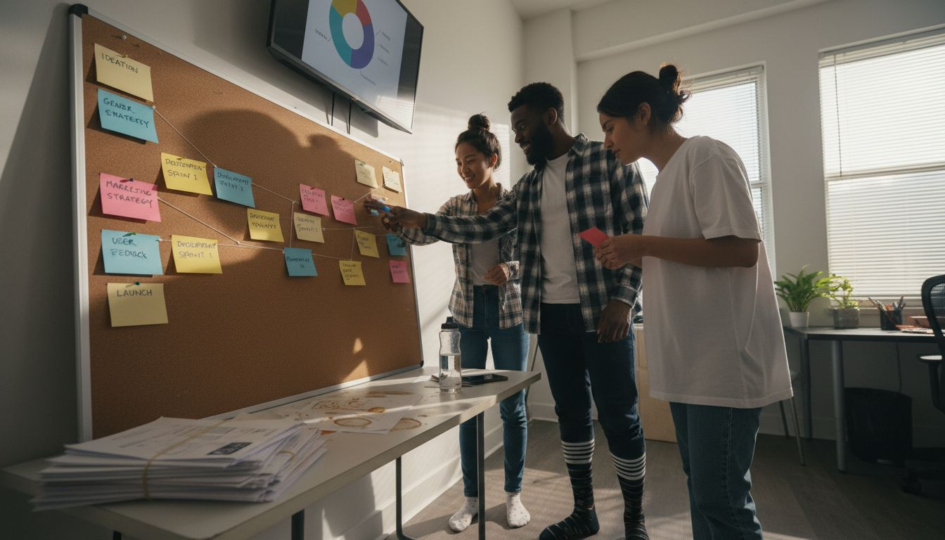 Startup team mapping diversity with charts