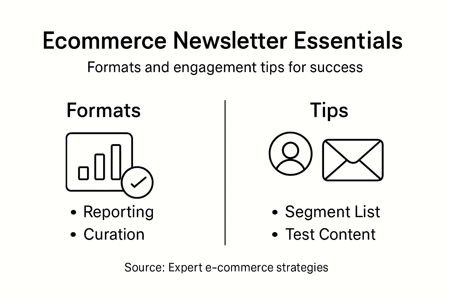 Infographic on ecommerce newsletter formats and tips