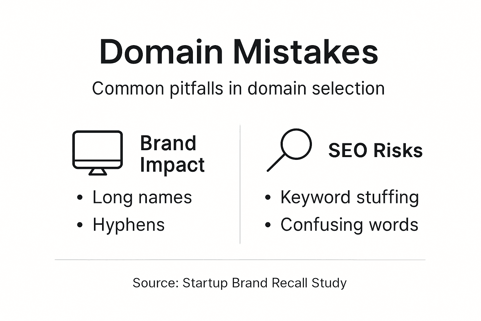 Infographic on common domain name mistakes