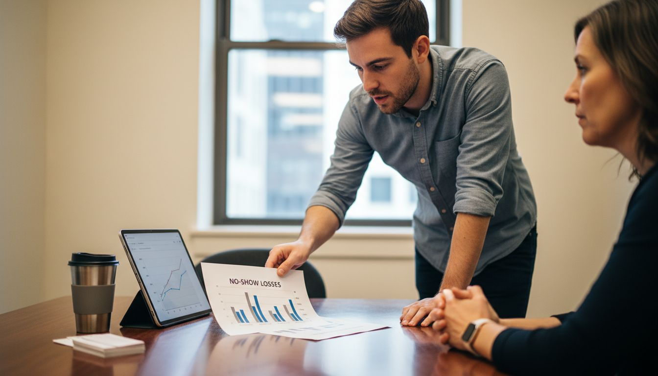 B2B SaaS founder discussing problem data with investor
