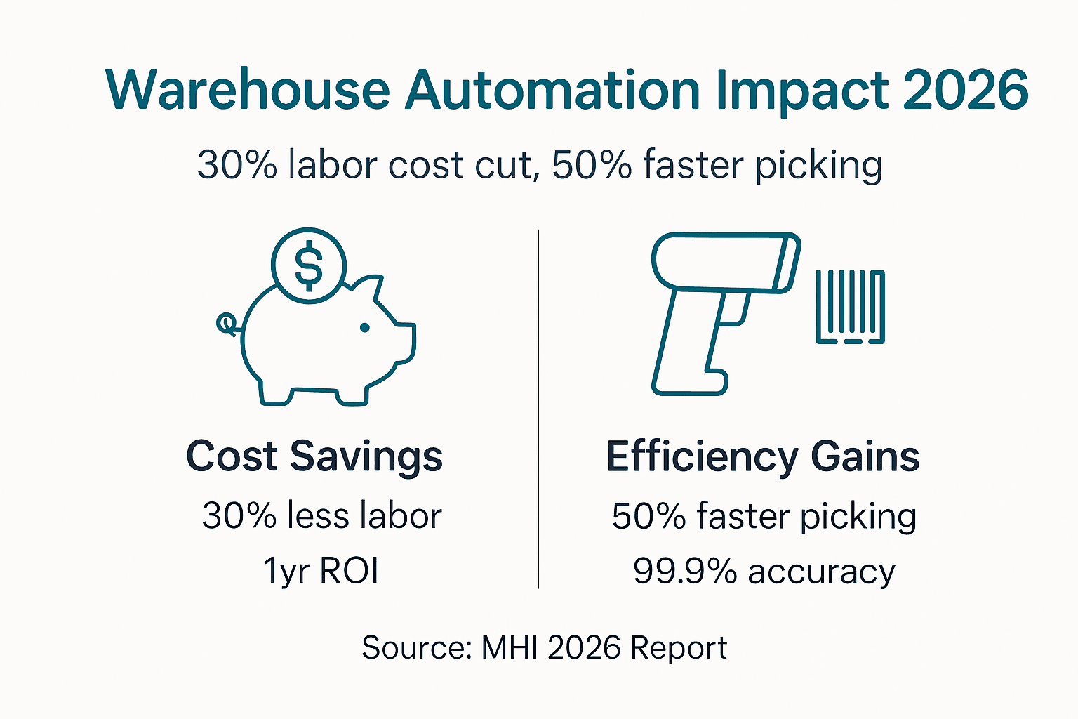 Infographic showing labor and speed gains with automation