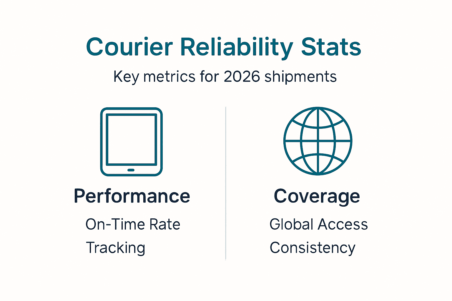 Infographic on courier reliability 2026 key stats