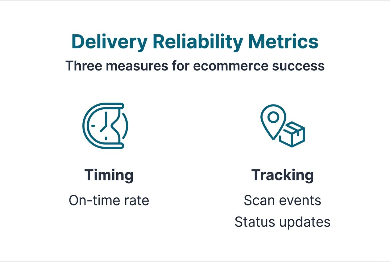 Infographic showing parcel delivery reliability metrics