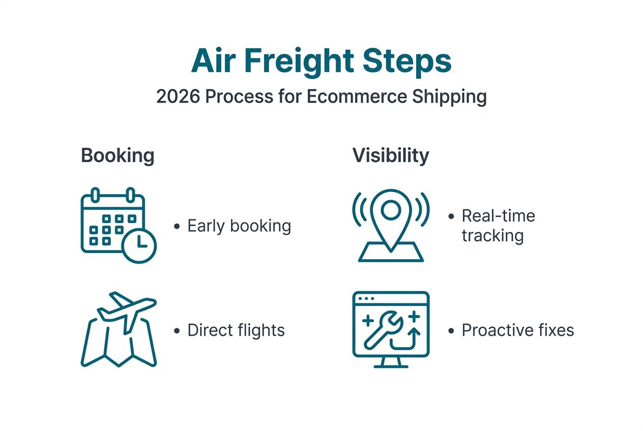 Infographic showing air freight process steps