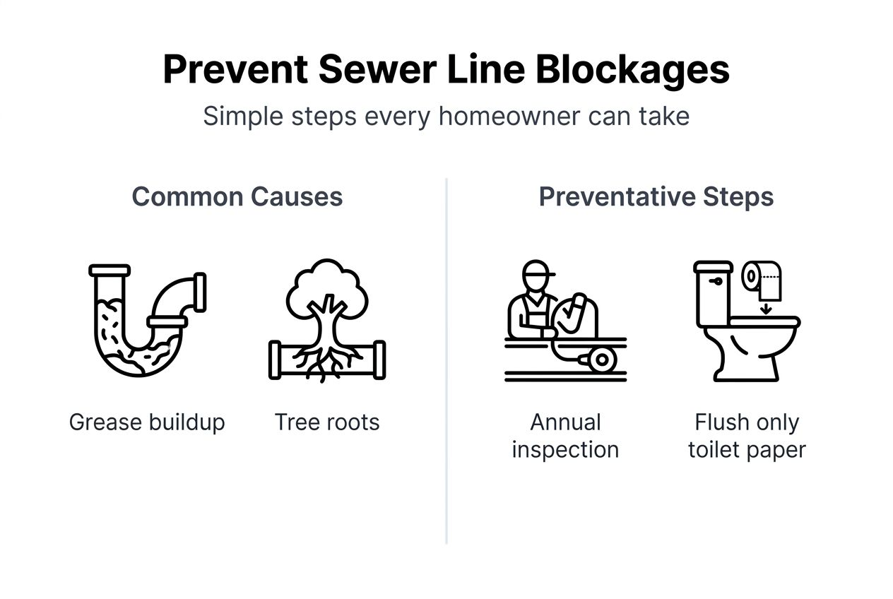 Infographic outlining methods to prevent sewer blockages