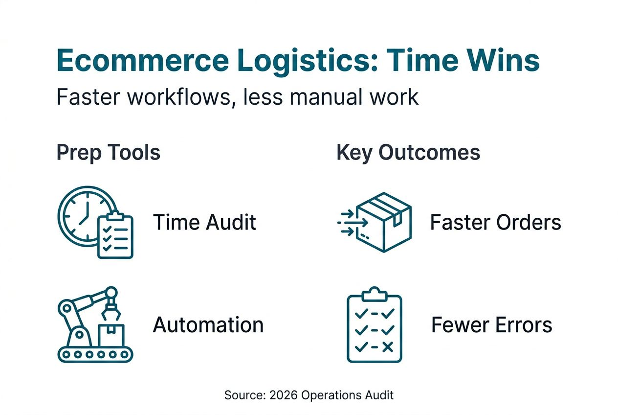 Infographic summarizing time management for ecommerce logistics